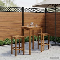 vidaXL Trädgård Bar Bord Naturlig 60 x 60,5 x 105 cm Massivt Akaciaträ