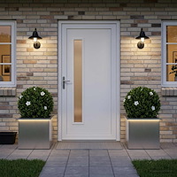vidaXL Odlingslåda med LED 2 st Silver 50 x 60 x 48 cm Rostfritt stål