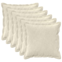 vidaXL Kudde med kudde HOUTEN 6 st Gräddvit Mikrofiber Fleece