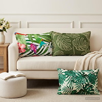 vidaXL Kudde Löv med kudde HOUTEN 2 st Bladmönster Polyester