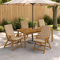 vidaXL Dyna till stol med hög rygg GEMERT 4 st 100% Polyester Sand