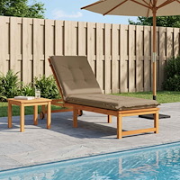 vidaXL Solstol Kudde GEMERT 100% Polyester Taupe 190 x 50 x 9 cm