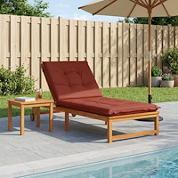 vidaXL Solstol Kudde GEMERT 100% Polyester Röd 190 x 70 x 9 cm