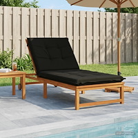 vidaXL Solstol Kudde GEMERT 100% Polyester Svart 190 x 90 x 9 cm