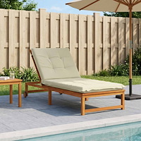 vidaXL Solstol Kudde GEMERT 100% Polyester Gräddvit 190 x 90 x 9 cm