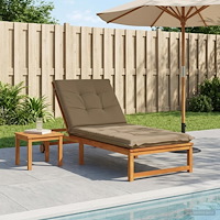 vidaXL Solstol Kudde GEMERT 100% Polyester Taupe 190 x 90 x 9 cm