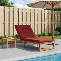vidaXL Solstol Kudde GEMERT 100% Polyester Vinröd 190 x 90 x 9 cm