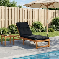 vidaXL Solstol Kudde GEMERT 100% Polyester Mörkblå 190 x 60 x 9 cm