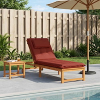 vidaXL Solstol Kudde GEMERT 100% Polyester Röd 190 x 60 x 9 cm