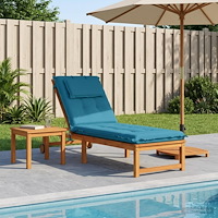 vidaXL Solstol Kudde GEMERT 100% Polyester Ljusblå 190 x 60 x 9 cm