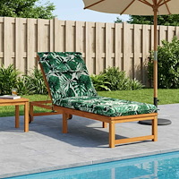 vidaXL Solstol Kudde GEMERT 100% Polyester Bladmönster 190 x 60 x 9 cm