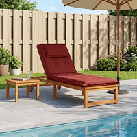 vidaXL Solstol Kudde GEMERT 100% Polyester Vinröd 190 x 60 x 9 cm