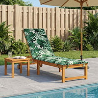 vidaXL Solstol Kudde GEMERT 100% Polyester Bladmönster 200 x 60 x 3 cm
