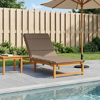 vidaXL Solstol Kudde GEMERT 100% Polyester Taupe 200 x 90 x 3 cm
