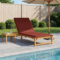vidaXL Solstol Kudde GEMERT 100% Polyester Röd 200 x 90 x 3 cm