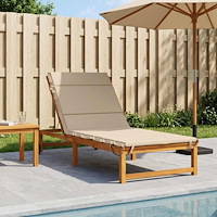 vidaXL Solstol Kudde GEMERT 100% Polyester Gräddvit 200 x 90 x 3 cm