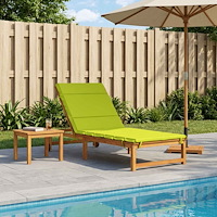 vidaXL Solstol Kudde GEMERT 100% Polyester Klart grön. 200 x 90 x 3 cm