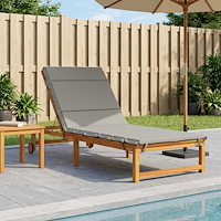 vidaXL Solstol Kudde GEMERT 100% Polyester Grå 200 x 90 x 3 cm