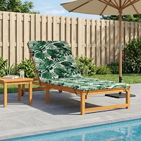 vidaXL Solstol Kudde GEMERT 100% Polyester Bladmönster 200 x 90 x 3 cm