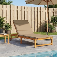 vidaXL Solstol Kudde GEMERT 100% Polyester Taupe 200 x 90 x 3 cm