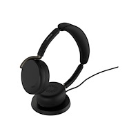 GN Audio Jabra Evolve3 65 Flex UC - headset - USB-A via Bluetooth-adapter, USB-C - Zoom Certified - med trådlös laddningsplatta