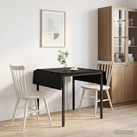 vidaXL Utbyggbart matbord 120 x 81,5 x 75 cm Konstruerat trä Svart ek