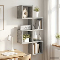 vidaXL Vägg hylla Betonggrå 39 x 15 x 76 cm