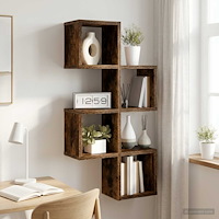 vidaXL Vägg hylla Rökt ek 39 x 15 x 76 cm