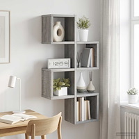 vidaXL Vägg hylla Grå Sonoma 39 x 15 x 76 cm