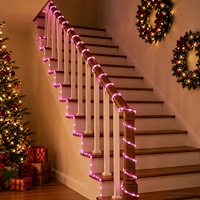 vidaXL LED-ljusslang för julen 240 LED-lampor Rosa 10 m