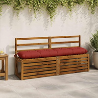 vidaXL Bänk Kuddar VIANEN 2 st 100% Polyester Röd 160 x 30 x 12 cm