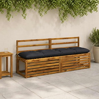 vidaXL Bänk Kuddar VIANEN 2 st 100% Polyester Mörkblå 160 x 40 x 12 cm