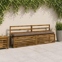 vidaXL Bänk Kuddar VIANEN 2 st 100% Polyester Taupe 200 x 30 x 12 cm