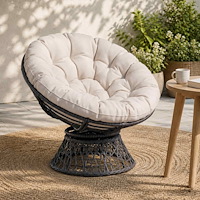 vidaXL Papasan-kudde VIANEN 100% Polyester Vit Ø 100 x 12 cm