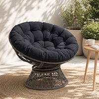 vidaXL Papasan-kudde VIANEN 100% Polyester Mörkblå Ø 100 x 12 cm