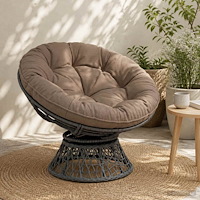 vidaXL Hängstolskudde VIANEN 100% Polyester Taupe Ø 60 x 10 cm
