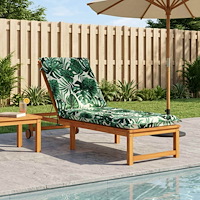 vidaXL Solstol Kudde GEMERT 100% Polyester Bladmönster 190 x 60 x 9 cm