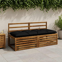 vidaXL Bänk Kuddar VIANEN 2 st 100% Polyester Svart 140 x 60 x 12 cm