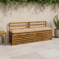 vidaXL Bänk Kuddar VIANEN 2 st 100% Polyester Sand 160 x 40 x 12 cm