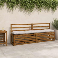 vidaXL Bänk Kuddar VIANEN 2 st 100% Polyester Vit 200 x 30 x 12 cm