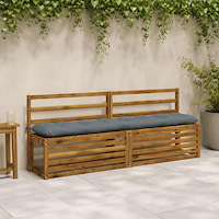 vidaXL Bänk kudde VIANEN 100% Polyester Blå 200 x 30 x 12 cm