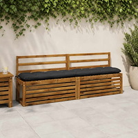 vidaXL Bänk Kuddar VIANEN 2 st 100% Polyester Mörkblå 200 x 30 x 12 cm