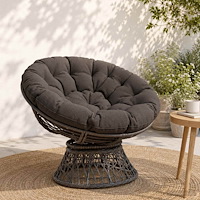 vidaXL Papasan-kudde VIANEN 100% Polyester Antracit Ø 100 x 12 cm