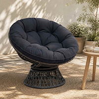 vidaXL Hängstolskudde VIANEN 100% Polyester Mörkblå Ø 60 x 10 cm