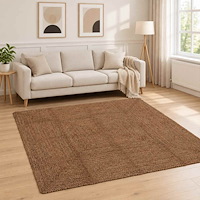 vidaXL Områdesmatta Grå 200 x 200 cm Jute