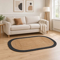 vidaXL Områdesmatta Mörkgrå 100 x 152 cm Jute
