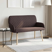vidaXL 2-sitssoffa med ben i massivt trä 2-sits Mörkbrun Linnetyg