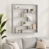 vidaXL Vägg hylla Betonggrå 103 x 17 x 102 cm Konstruerat trä