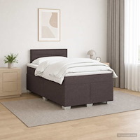 vidaXL Kontinentalsäng med madrass Mörkbrun 120 x 190 cm Tyg