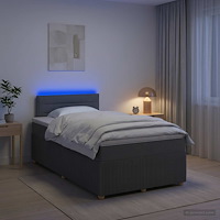 vidaXL Kontinentalsäng med madrass Mörkgrå 120 x 190 cm Tyg